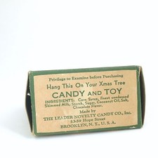 1920's Leader Novelty Candy and Toy Co Santa Claus Display Box Christmas Green