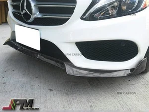 For M-BENZ W205 C250 C300 w/ AMG Sport B Style Carbon Fiber Front Bumper Lip - Picture 1 of 3