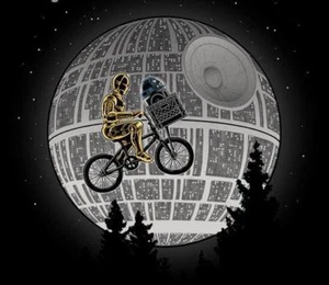 Camisa para hombre Star Wars R2D2 C3PO E T sátira extraterrestre súper rara Teefury - Imagen 1 de 1