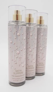 (3) Bath & Body Works Grey Satin Slippers White Rose Jasmine Fragrance Mist 8oz - Picture 1 of 12