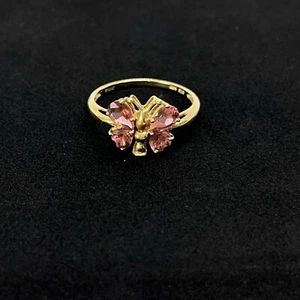 Vintage rosa Turmalin Schmetterling Ring 14k Gold Damengröße 9 - Bild 1 von 9