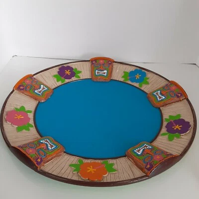 Amscan Tiki And Floral Serving Tray 16x15" Vibrant Tropical Parties - Image 1 of 4