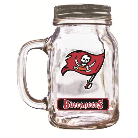 Brand New Duck House Sports NFL Tampa Bay Buccaneers 20oz  Glass Mason Jar / Mug Cover