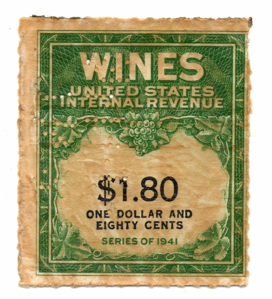 US - 1941 - $1.80 Yellow Green & Black Wines Revenue Issue # RE151 Used (a2) - Image 1 of 1