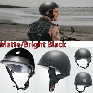 DOT Certified Helmet Motorcycle Half Face Moped Scooter Inner Visor Helmet Matte - Picture 1 of 14