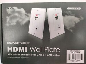 Monoprice HDMI Over Cat5e / Cat6 Extender Wall Plate (Pair) MKW003CUS
