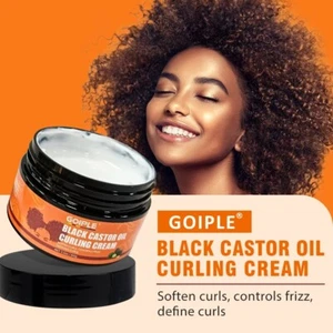 Castor Oil Curling Cream Curl Enhancer Styling Cream Repair Frizzy Hair 3.5oz - Picture 1 of 6