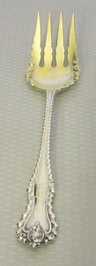 antique Dominick Haff Mazarin 1892 Serving Fork 9" cold meat entree mono M 73g - Picture 1 of 6