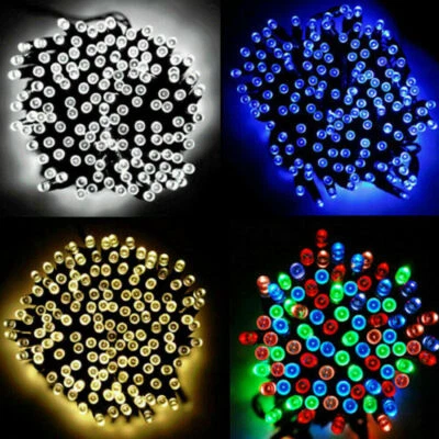 100/200/500 LED Solar Power Fairy Garden Lights String Outdoor Xmas Wedding UK - Image 1 of 4