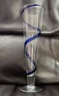 PIER 1 Imports Cobalt Blue Swirl 10" Champagne Flute ~ Pilsner Glasses