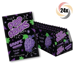 Full Box 24x Packs Pop Rocks Grape Flavor Popping Candy .33oz ( Fast Shipping )  - Picture 1 of 1
