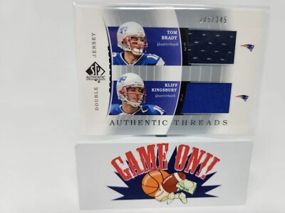 2003 UD SP Autêntico #DJC-TB/KK Tom Brady Kingsbury Patch Duplo #ed /345 sc - Imagem 1 de 4