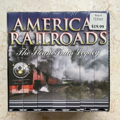 America's Railroads The Steam Train Legacy 7 VHS set Locomotives Railroads NEW - Image 1 of 4