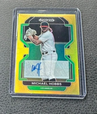 2022 Panini Prizm Draft Picks Michael Hobbs Gold Prizm Auto 03/10 - Image 1 of 2