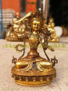 21cmManjusri Avalokiteshvara Statues Buddhism Bronze God religious Buddha Statue - Picture 1 of 3