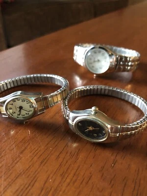 LOTE Reloj de cuarzo Precision By Gruen GP418L para mujer tono plateado esfera azul oscuro Foto 1 de 4