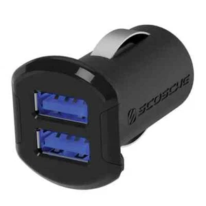 Ładowarka samochodowa Scosche ReVOLT DUAL 12W USB z podświetlanymi portami USB, CZARNA - Zdjęcie 1 z 4