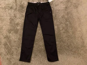 Quicksilver Straight Fit 10/25 Pants Kids (Big Kids)Black Flat Front Boys - Picture 1 of 12