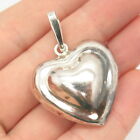 925 Sterling Silver Vintage Mexico Heart Hollow Pendant