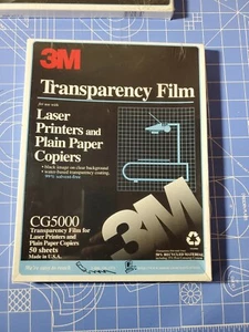 3M Transparency Film CG5000 for Laser Printers & Copiers 50 Sheets New Sealed - Picture 1 of 2