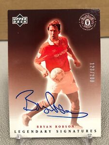 2002 Upper Deck Manchester United Bryan Robson Legendary Signature Auto 123/200