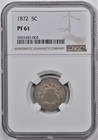 1872 SHIELD NICKEL 5C NGC PF 61