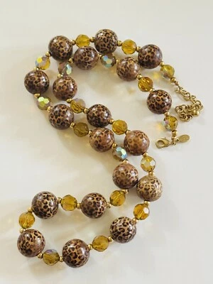 Necklace VTG Joan Rivers Collar Classic Collection Collar Rare Leopard Crystal - Image 1 of 4