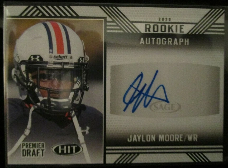 JAYLON MOORE ROOKIE AUTO 2020 SAGE HIT PREMIER AUTOGRAPH - Image 1 of 1