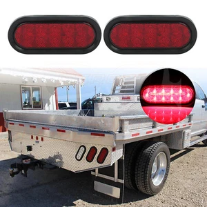 2pcs 6" red 21 led Rubber car side marker lights 12v For Peterbilt pickup - Bild 1 von 6