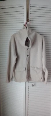 mens tan cardigan sweater with a large collar size M brand name ORVIS long sleev - Image 1 of 4