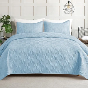 Elegant Extra Soft Quilt Set Twin Size, 2-Piece Lightweight Modern Geometric XL  - Picture 1 of 8