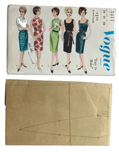 1962 Vogue Schnittmuster 5721 knielange Kleider und Pullover mit Slip Gr. 10 - Bild 1 von 2