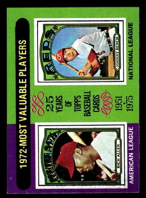 1975 Topps мини бейсбол 1972 MVPs (Рич Аллен / Джонни Бенч) MVP #210 EX/MT - Изображение 1 из 2