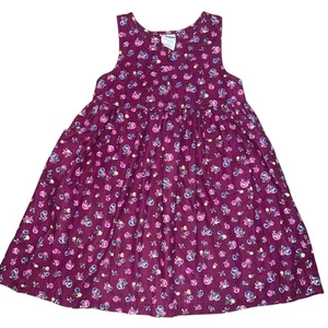 Vintage OshKosh B'Gosh Mädchen Blumen Cord Baumwolle Kleid Gr. 5 Mehrfarbig - Bild 1 von 7