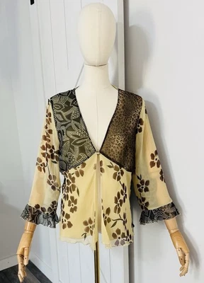 Blusa Top De Colección Spenser Jeremy Talla 10 Seda Fairy Grunge Y2K Caprimigoth Manga Campana Foto 1 de 4