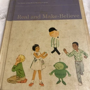 RARE Vintage Real And Make Believe Book Harper & Row Basic Reading Program 1966 - Picture 1 of 24