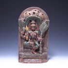 Carved Hindu Goddess Lakshmi Wood Panel - India 20th. Century