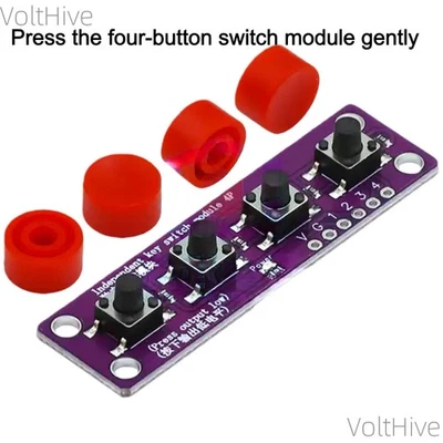El módulo interruptor de cuatro botones táctil Raspberry Pi es compatible con Arduino Foto 1 de 4