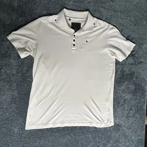 7 Diamonds Men’s XL White Polo Shirt Casual Short Sleeve Button-Up Unique Style - Picture 1 of 11