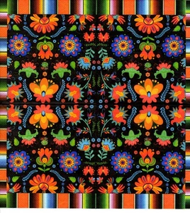 ♫ Serviettes en papier fleurs bohême ethnique Mexique. Napkins Mexican design ♫ - Picture 1 of 1