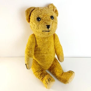 Alter Vintage Gelenk Teddybär mit großen Glasaugen 60er Jahre Polen? - 19" - Bild 1 von 11