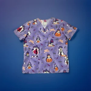 Wonderful World of Disney 101 Dalmatians Halloween Trucco Trattamento Scrub Top Taglia Med - Foto 1 di 6