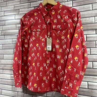 Wrangler Western девочек XL рубашка Snap western красный ковбой юго-западное родео новый с ярлыками - Изображение 1 из 4