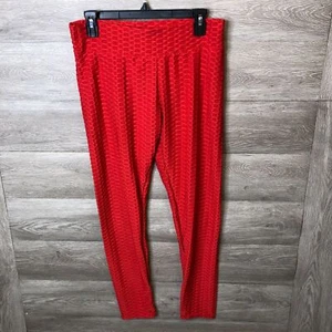 Womens 2XL Scrunch High Waist Red Butt Lifting Sports Yoga Leggings NWOT - Picture 1 of 6