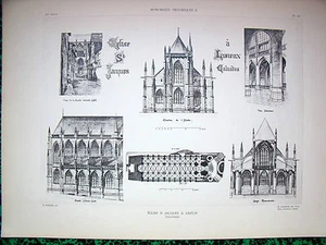 Eglise St Jacques à Lisieux (Calvados) planche début XX° - Foto 1 di 1