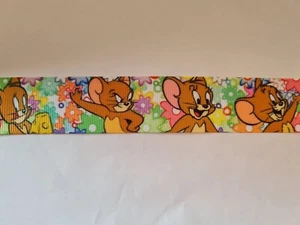 2 meters of Tom and Jerry print grosgrain ribbon 1" wide - Picture 1 of 1