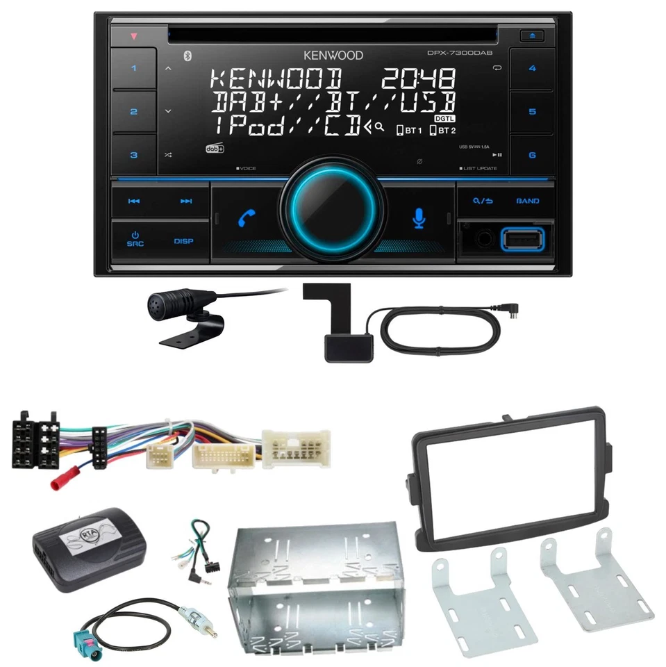 Kenwood DPX-7300DAB Bluetooth DAB CD USB Einbauset für Renault Captur Master - Bild 1 von 1