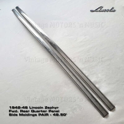 Lincoln 66-H Srs 1942-1946 cupé Zephyr 2 puertas cuarto panel molduras L&R 48,5" Foto 1 de 4