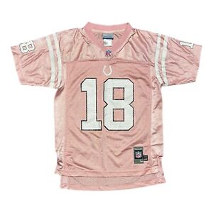 VTG Peyton Manning Girls Indianapolis Colts Jersey Pink Large 14 Reebok