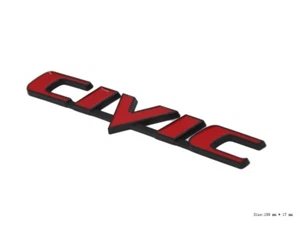 Civic Auto Emblem Dekoration LKW car Sticker Badge Abzeichen Styling schwarz rot - Bild 1 von 4